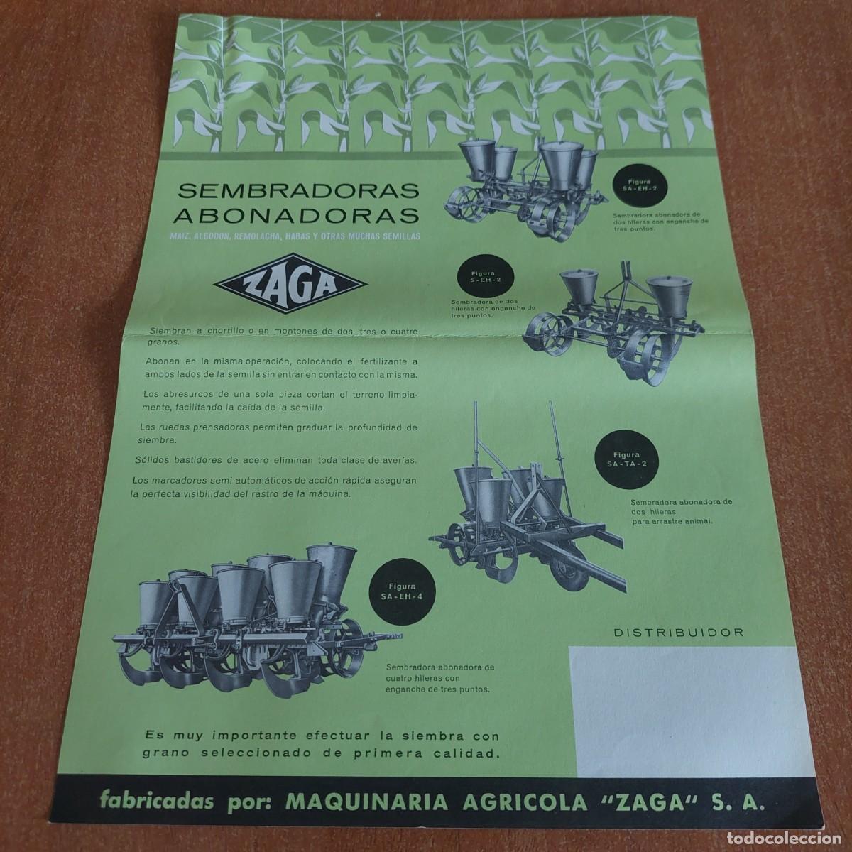 Automobili e Motociclette: Hoja publicidad Zaga Durango Vizcaya Sembradoras abonadoras