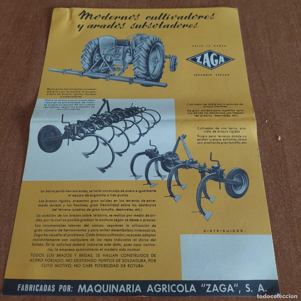 Automobili e Motociclette: Hoja publicidad Zaga Durango Vizcaya Cultivadores y arados subsoladores
