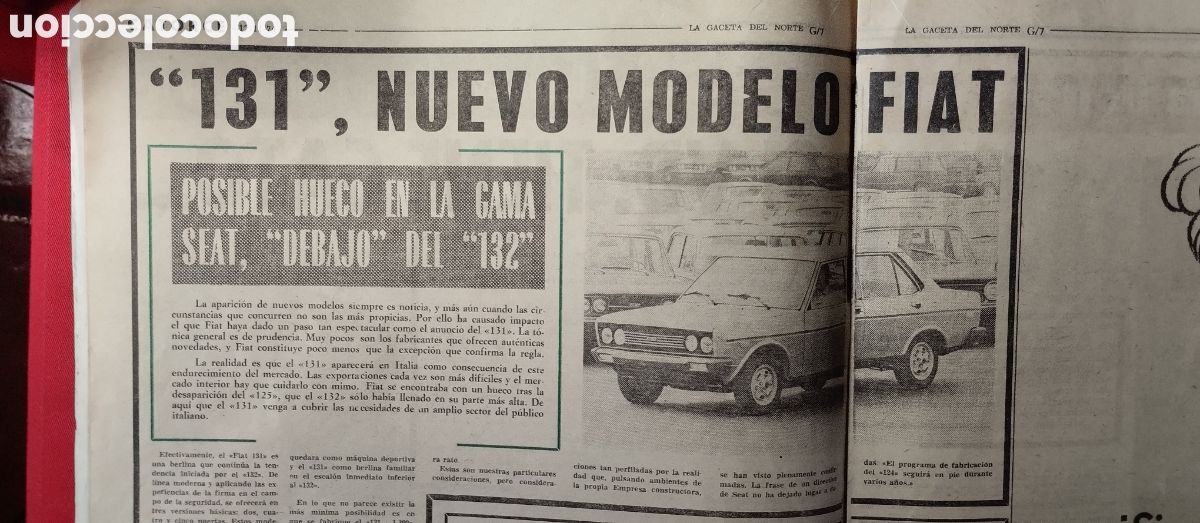 Coches y Motocicletas: FIAT 131, NUEVO MODELO. PAGINA PUBLICIDAD