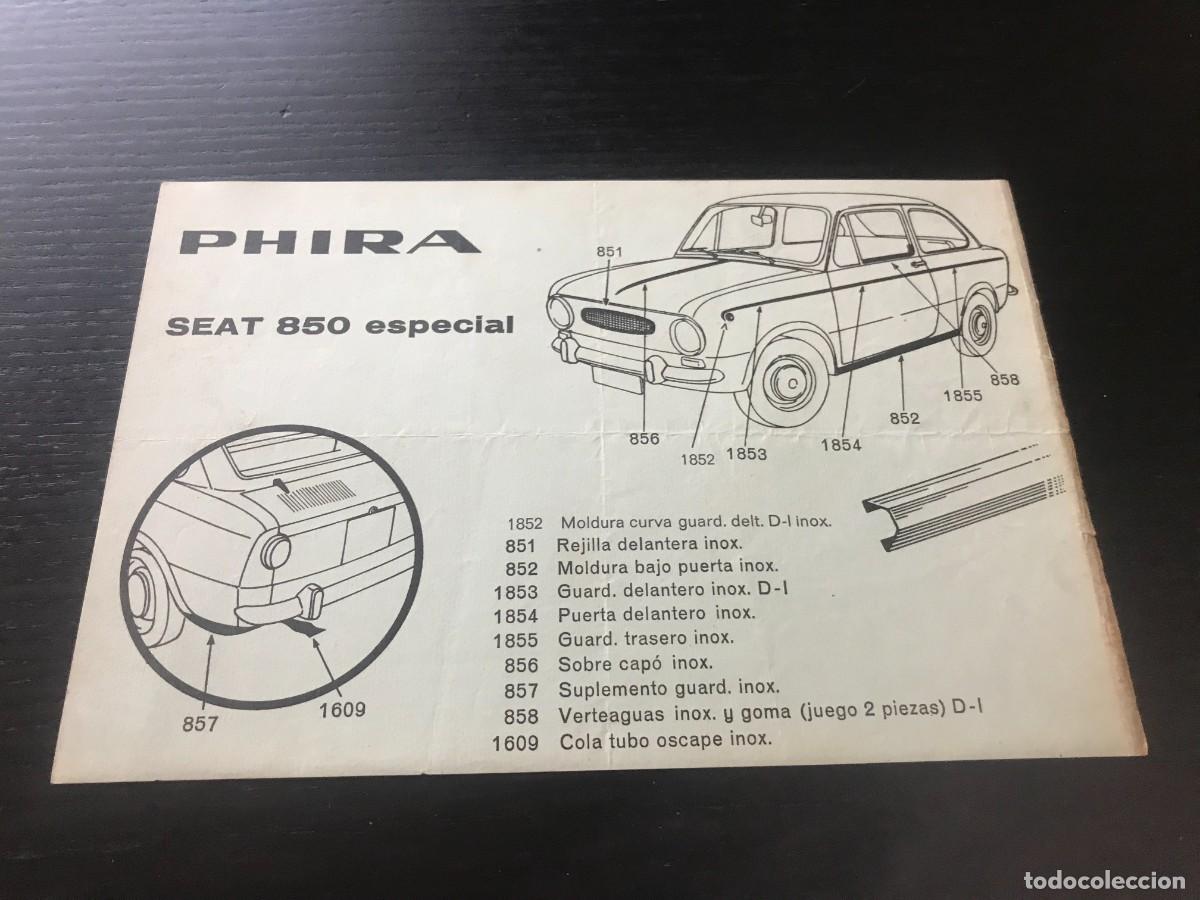 Coches y motocicletas: SEAT 850 ESPECIAL PHIRA ACCESORIOS - FOLLETO CATALOGO PUBLICIDAD - ORIGINAL