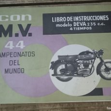 Coches y Motocicletas: LIBRO DE INSTRUCCIONES MOTOCICLETA M.V., MODELO DEVA 235 C.C., 1964, RARISIMO