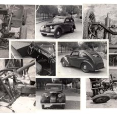 Coches y Motocicletas: COCHE MARCA NACIONAL 1939. RARO CONJUNTO DE 8 FOTOGRAFÍAS. PROYECTO. 26X18,5 Y 18X12,5.