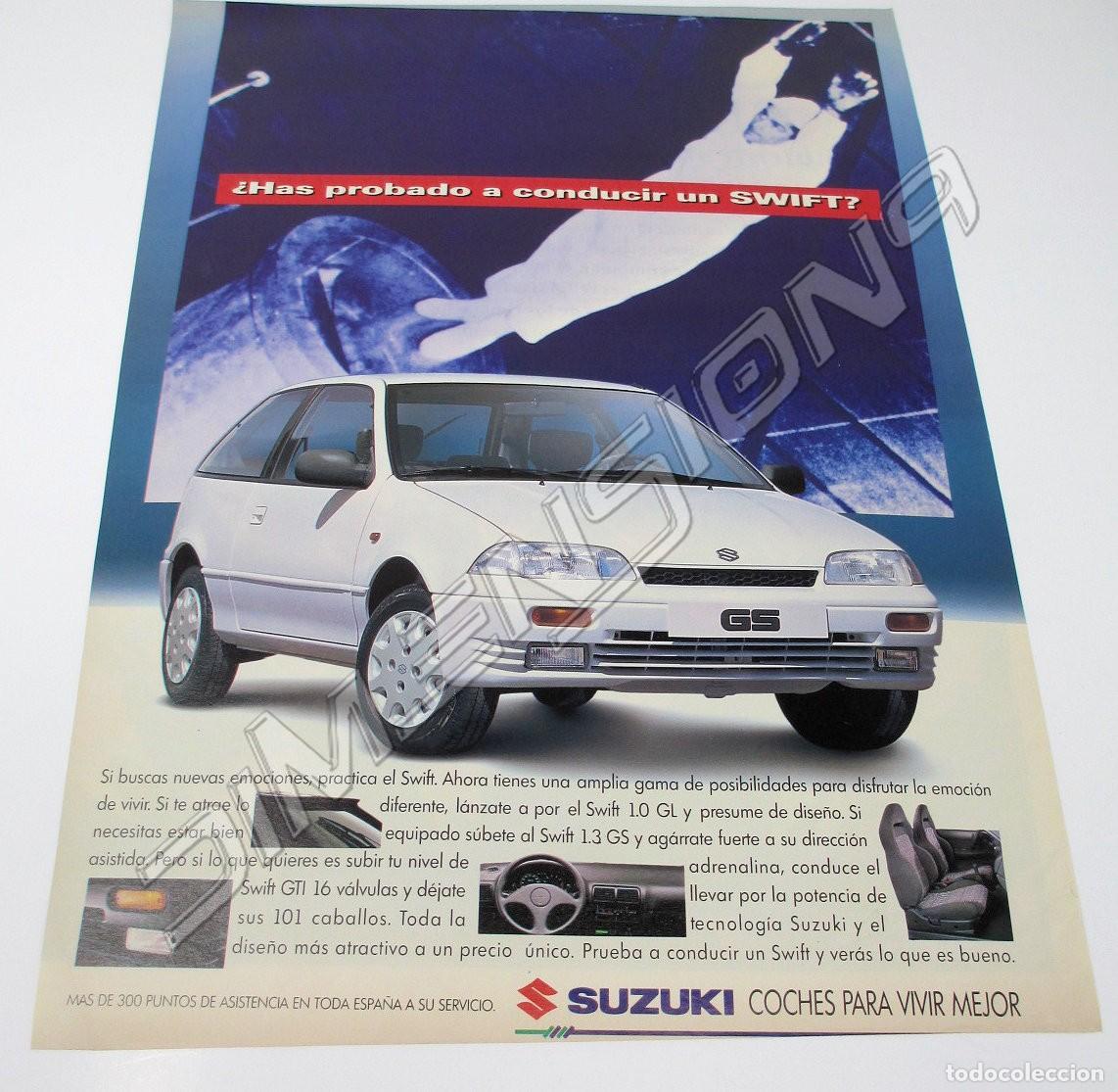 Coches y motocicletas: Gran Anuncio Publicidad de Prensa - Suzuki Swift de 1994 - Mide 37 x 27 cm.