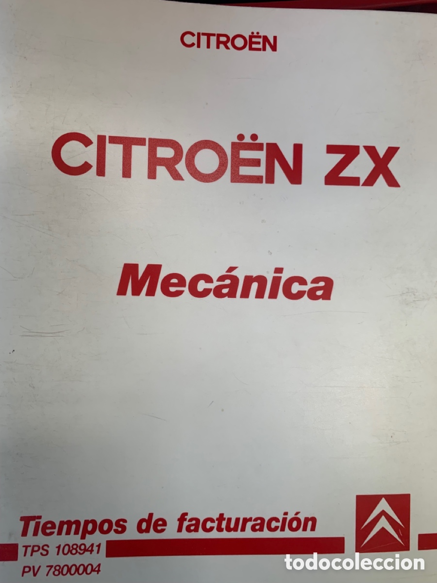 Coches y Motocicletas: Manual de tiempos de facturaci&oacute;n original Citr&ouml;en ZX mec&aacute;nica
