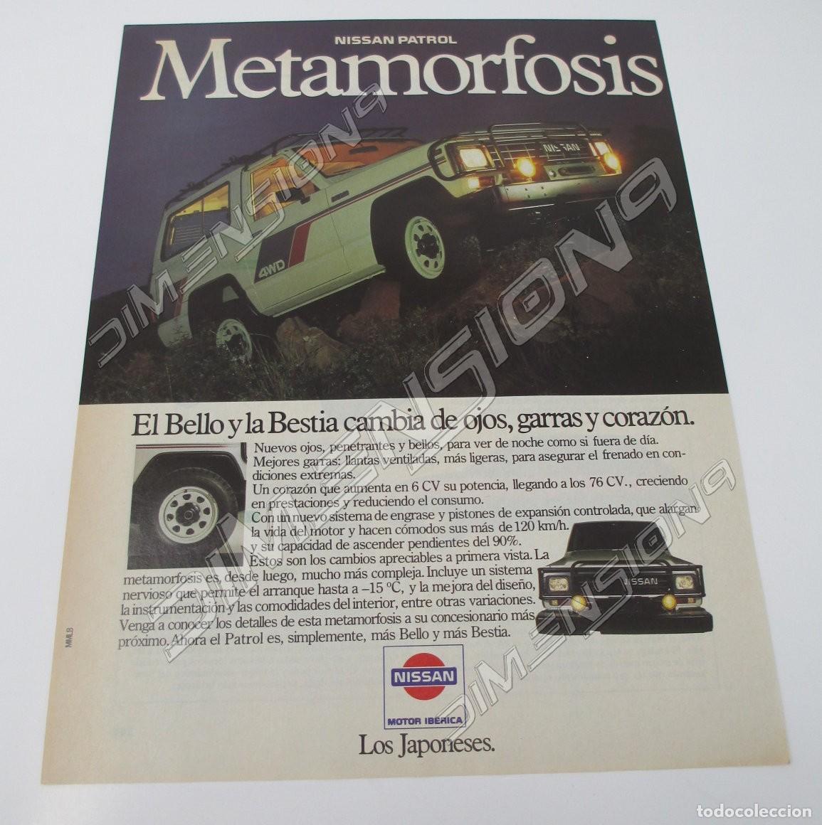 Coches y motocicletas: Recorte Publicidad de Prensa - Nissan Patrol de 1985 - Mide 28,5 x 21,5 cm.