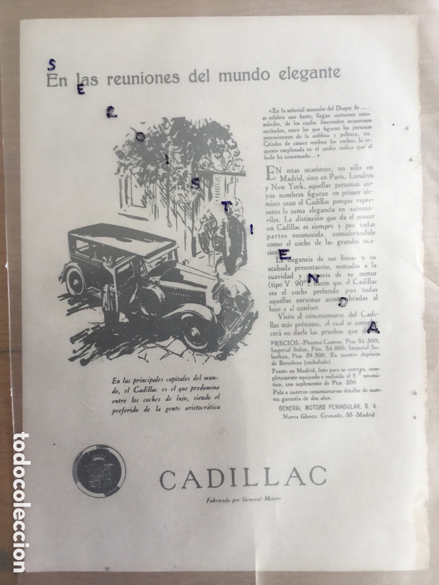 Coches y Motocicletas: - AUTOMOVILISMO - COCHES ANTIGUOS - Anuncio de CADILLAC