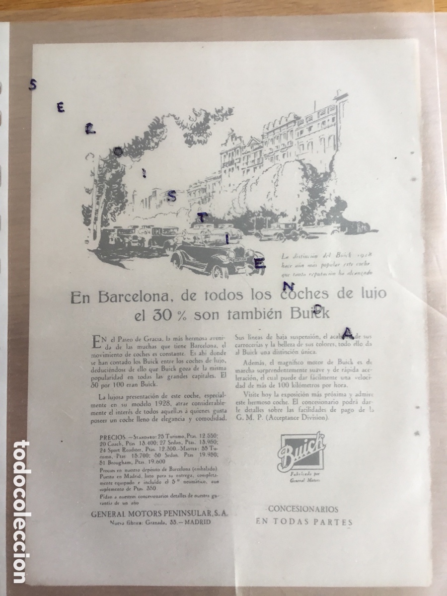 Coches y Motocicletas: - AUTOMOVILISMO - COCHES ANTIGUOS - BARCELONA - Anuncio de BUICK