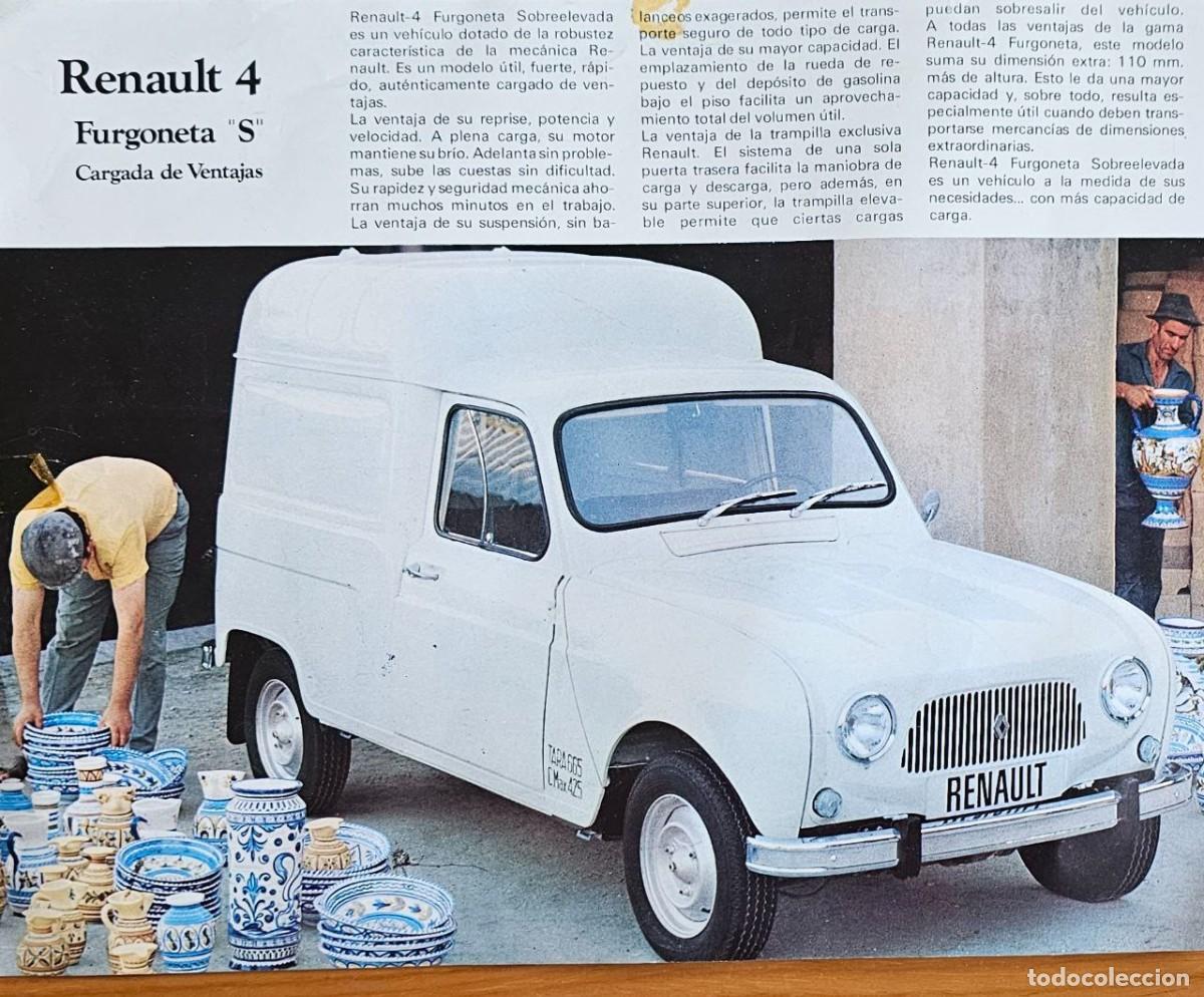 Coches y motocicletas: Folleto Renault 4S Furgoneta 1973
