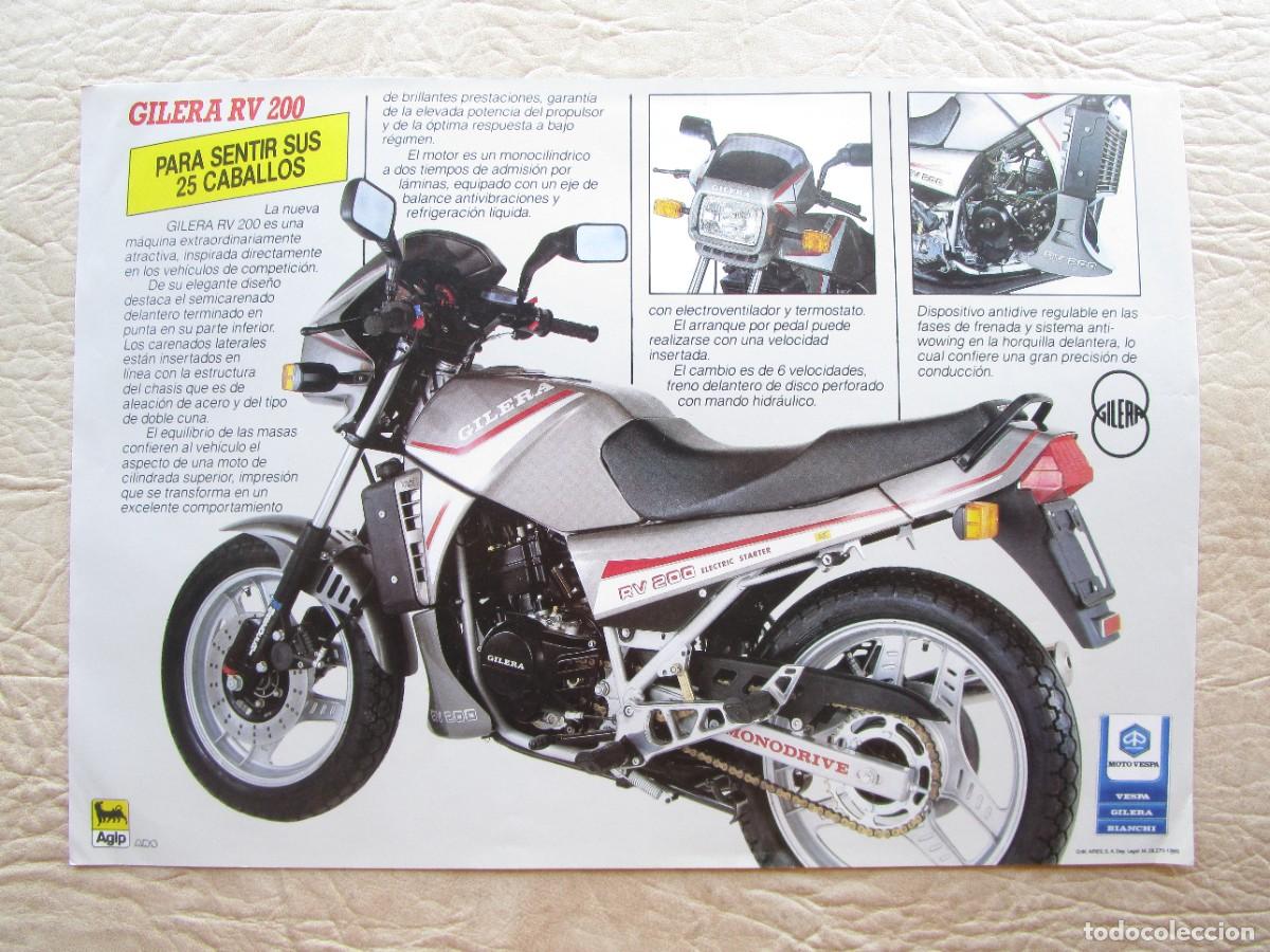 Coches y Motocicletas: antiguo catalogo publicidad original gilera rv 200