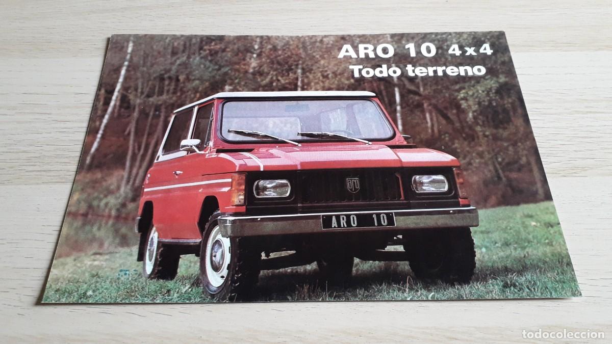 Carros e motociclos: Todoterreno Aro 10, Hoja cat&aacute;logo publicidad original, en espa&ntilde;ol. 2 p&aacute;ginas.