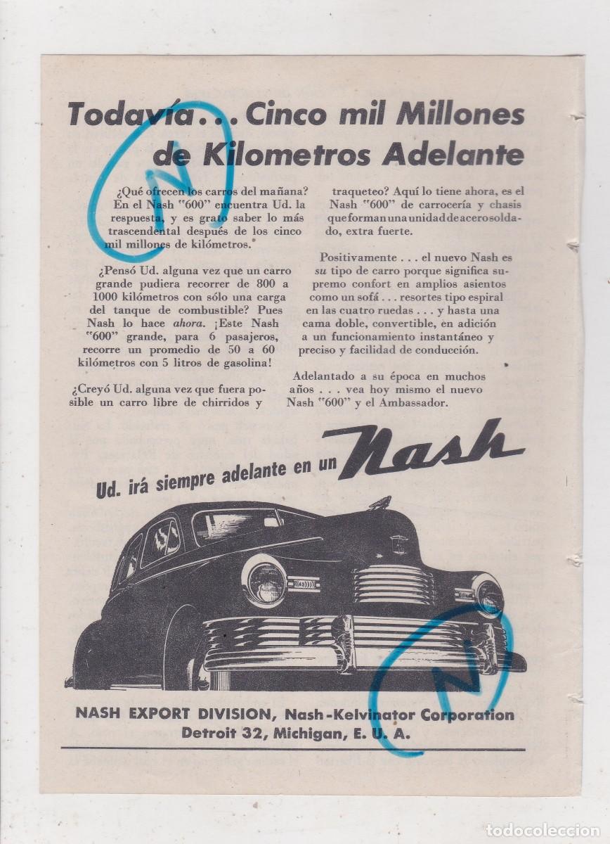 Carros e motociclos: PUBLICIDAD 1947. ANUNCIO COCHE NASH 600. NASH-KELVINATOR CORPORATION. DETROIT, MICHIGAN, E.U.A.