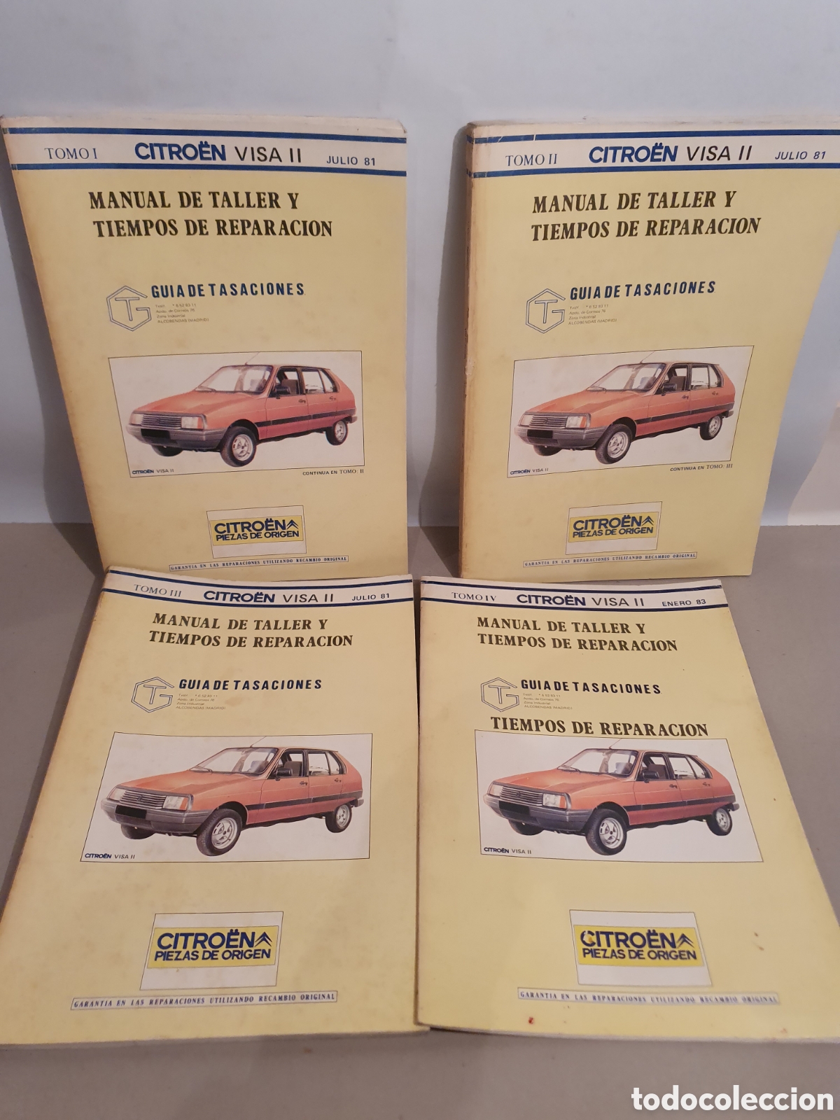 Coches y Motocicletas: CITROEN VISA II. MANUAL DE TALLER Y TIEMPOS DE REPARACION. 4 TOMOS. JULIO 81 Y ENERO 83.
