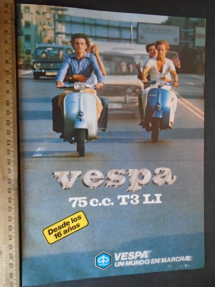 Coches y Motocicletas: (CAT-231206)FOLLETO CARACTERISTICAS TECNICAS VESPA 75c.c. T3 LI