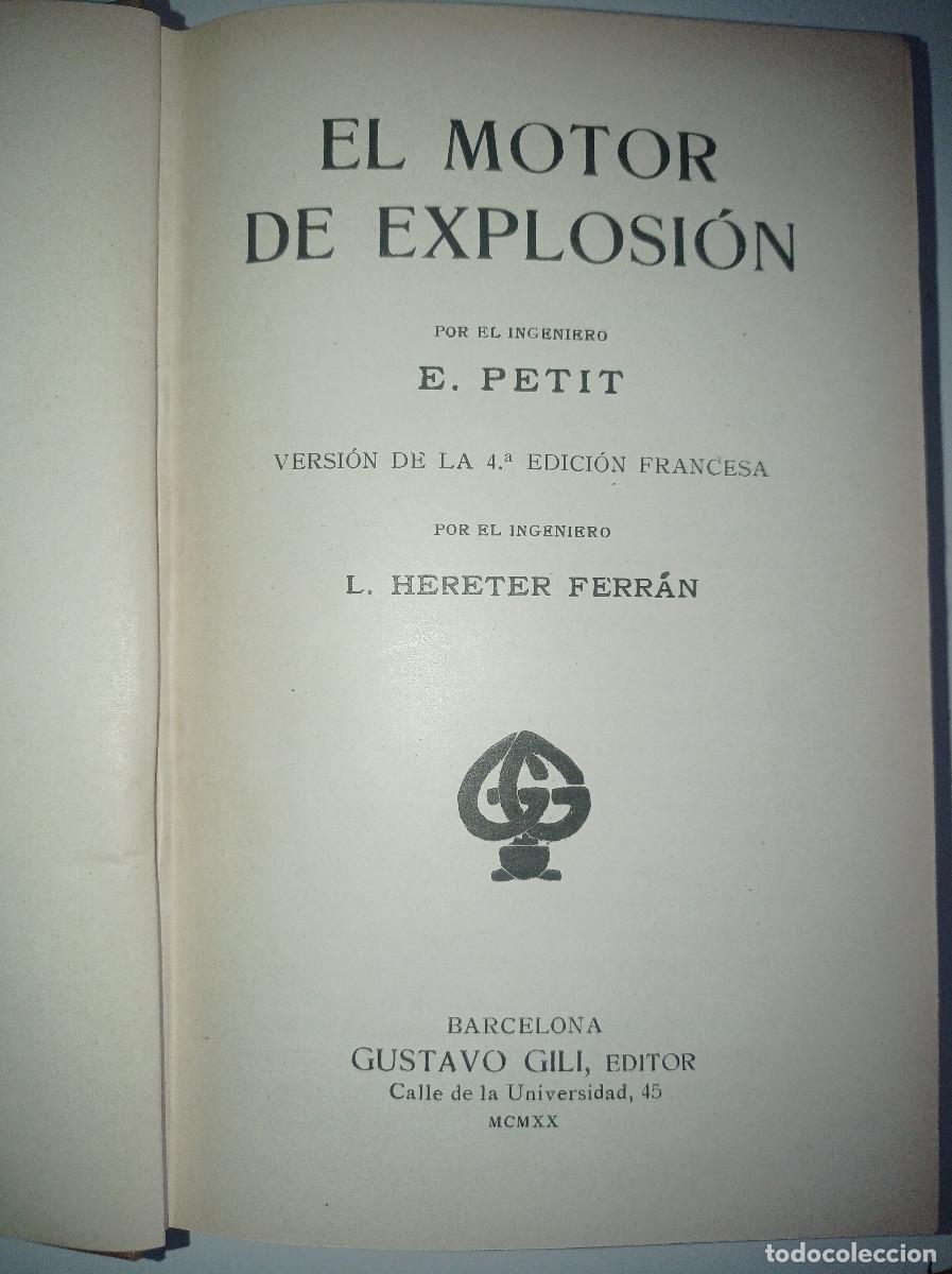 Coches y motocicletas: EL MOTOR DE EXPLOSI&Oacute;N , E.PETIT 1920 - Foto 4