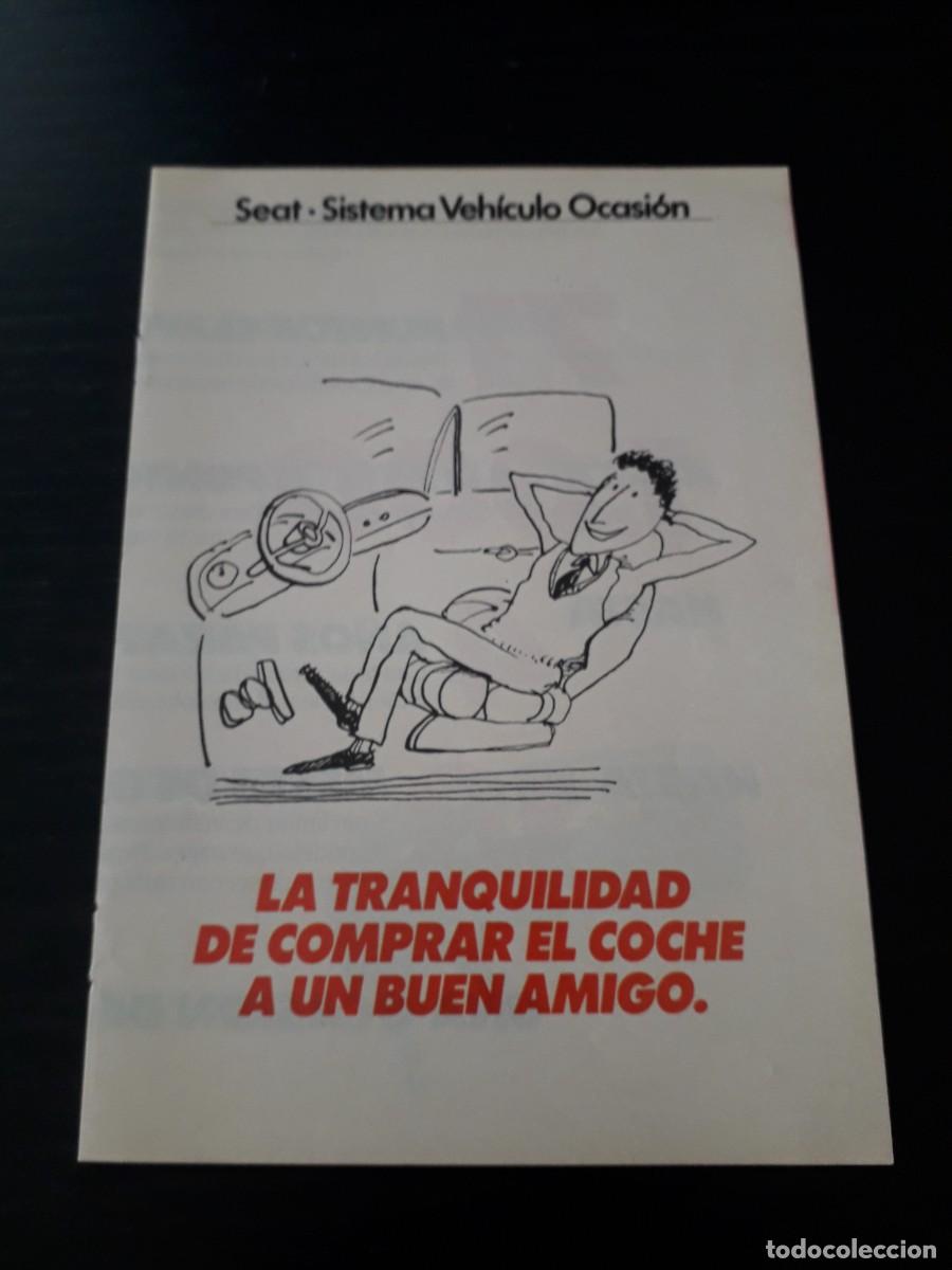 Coches y motocicletas: SEAT SISTEMA VEHICULO OCASION - FOLLETO ORIGINAL PROMOCIONAL SEAT OCASION