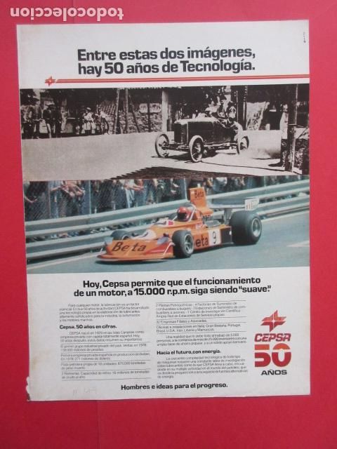 Voitures et Motocyclettes: PUBLICIDAD 1979 - REF: TRI_01_MOTOR - LEER INTERIOR - CEPSA ACEITE 50 A&Ntilde;OS