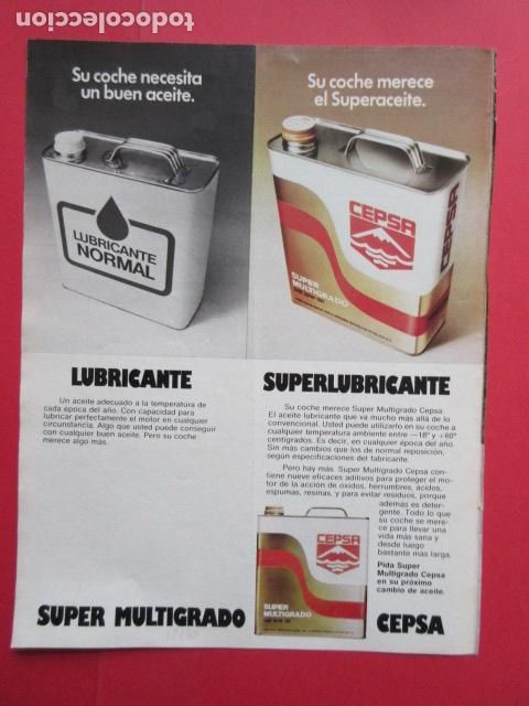 Voitures et Motocyclettes: PUBLICIDAD 1976 - REF: TRI_01_MOTOR - LEER INTERIOR - CEPSA ACEITE SUPER MULTIGRADO SAE 20 W 50