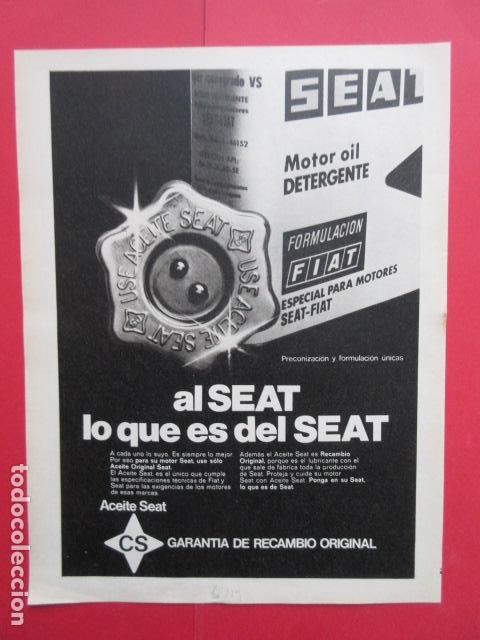 Coches y Motocicletas: PUBLICIDAD 1979 - REF: TRI_01_MOTOR - LEER INTERIOR - CS PARA SU SEAT FIAT