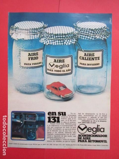 Coches y motocicletas: PUBLICIDAD 1976 - REF: TRI_01_MOTOR - LEER INTERIOR - OEGLIA AIRE ACONDICIONADO PARA SEAT 131