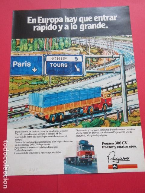 Coches y motocicletas: PUBLICIDAD 1978 - REF: TRI_01_MOTOR - LEER INTERIOR - PEGASO 306 CV