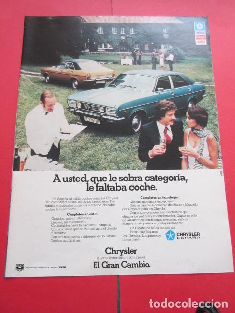 Autos und Motorr&auml;der: PUBLICIDAD 1976 - REF: TRI_01_MOTOR - LEER INTERIOR - CHYSLER 180 2 LITROS Y DIESEL SIMCA DODGE