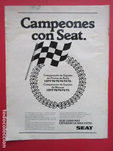 Voitures et Motocyclettes: PUBLICIDAD 1977 - REF: TRI_01_MOTOR - LEER INTERIOR - SEAT CAMPEON RALLYES