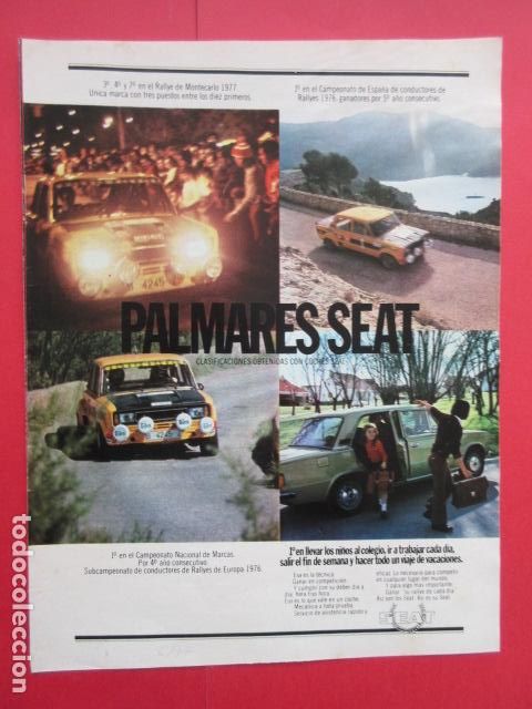 Voitures et Motocyclettes: PUBLICIDAD 1978 - REF: TRI_01_MOTOR - LEER INTERIOR - SEAT RALLYE PALMARES