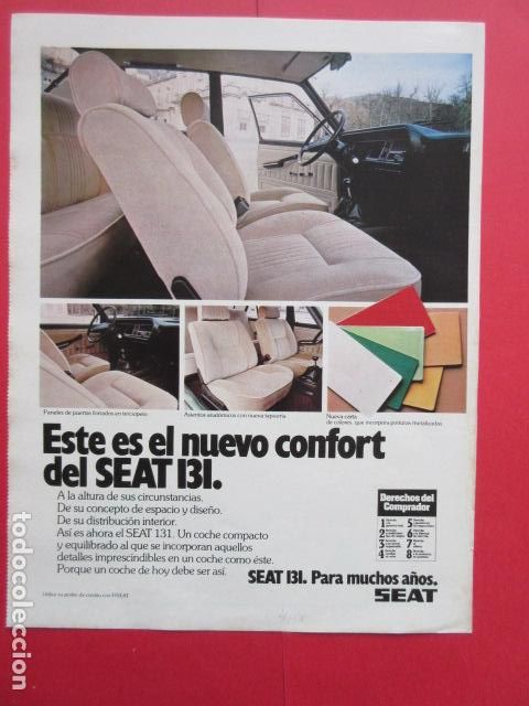Coches y motocicletas: PUBLICIDAD 1978 - REF: TRI_01_MOTOR - LEER INTERIOR - SEAT NUEVO 131