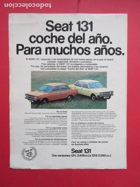 Autos und Motorr&auml;der: PUBLICIDAD 1976 - REF: TRI_01_MOTOR - LEER INTERIOR - SEAT 131 L E