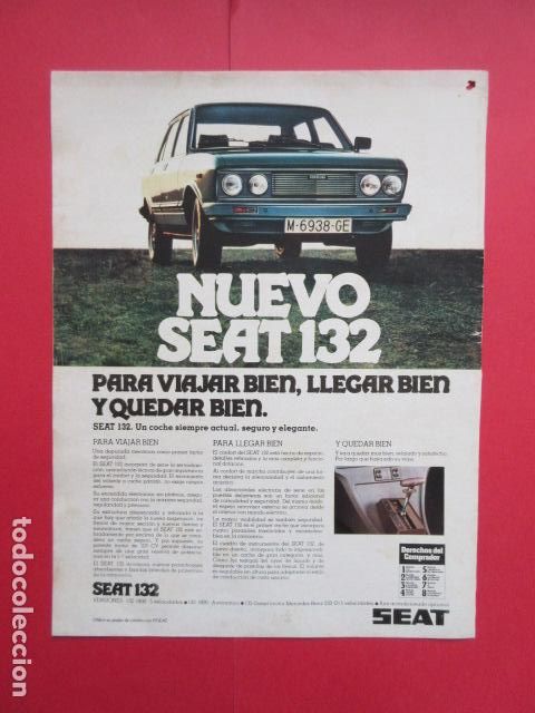Coches y motocicletas: PUBLICIDAD 1978 - REF: TRI_01_MOTOR - LEER INTERIOR - SEAT NUEVO 132 1800 DIESEL MOTOR MERCEDES BENZ