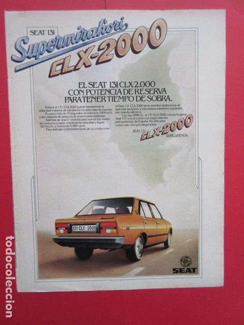 Coches y motocicletas: PUBLICIDAD 1980 - REF: TRI_01_MOTOR - LEER INTERIOR - SEAT 131 SUPERMIRAFIORI CLX 2000