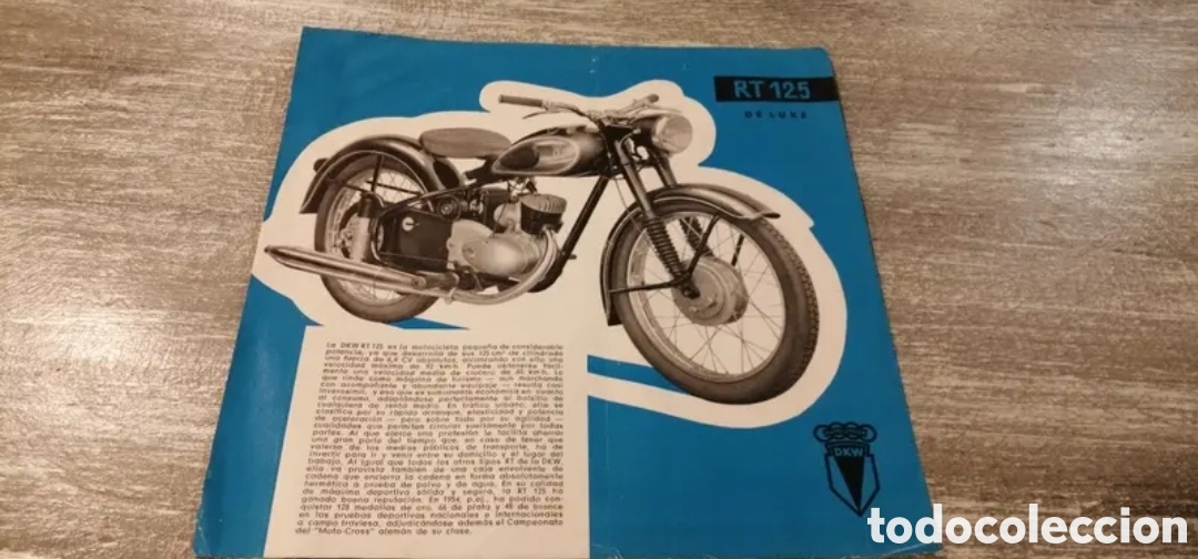 Carros e motociclos: DKV RT 125 de Luxe Moto Folleto a&ntilde;os 50