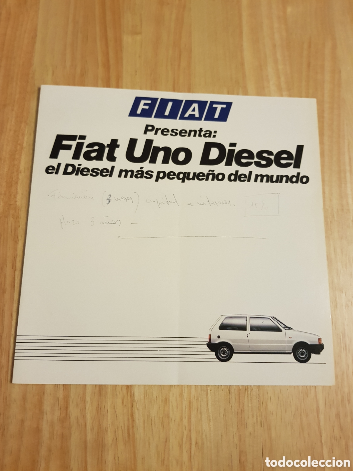 Coches y Motocicletas: Folleto de Fiat Uno antiguo