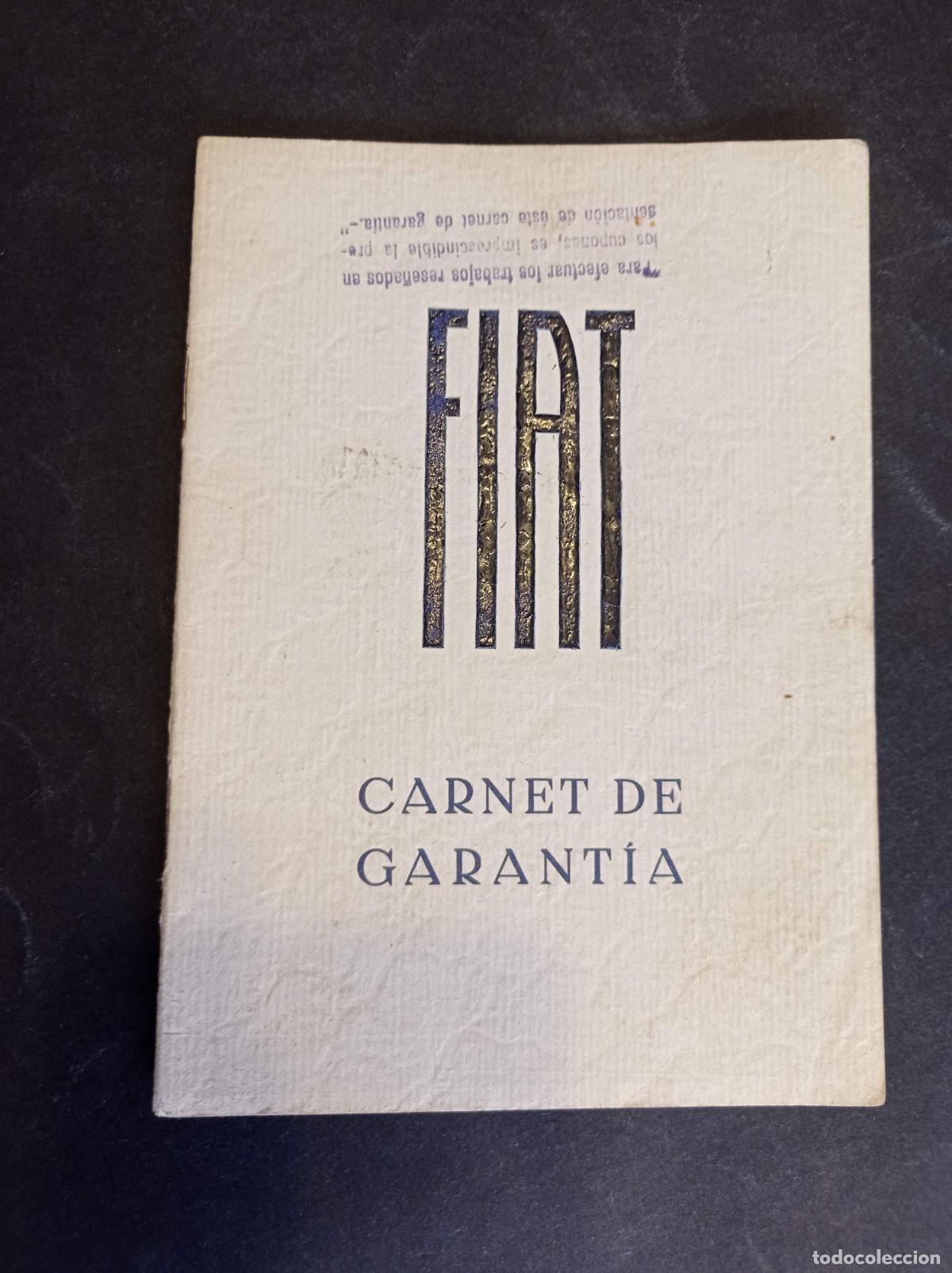 Coches y Motocicletas: Fiat. Carnet de garant&iacute;a - Fiat Hispania, 1935