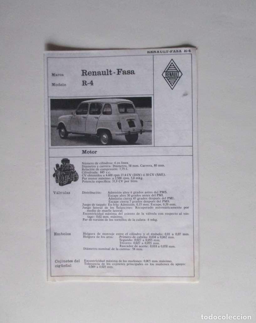 Carros e motociclos: REANAULT MODELO R-4 - FICHAS ENCICLOPEDIA CEAC MOTOR Y AUTOMOVIL