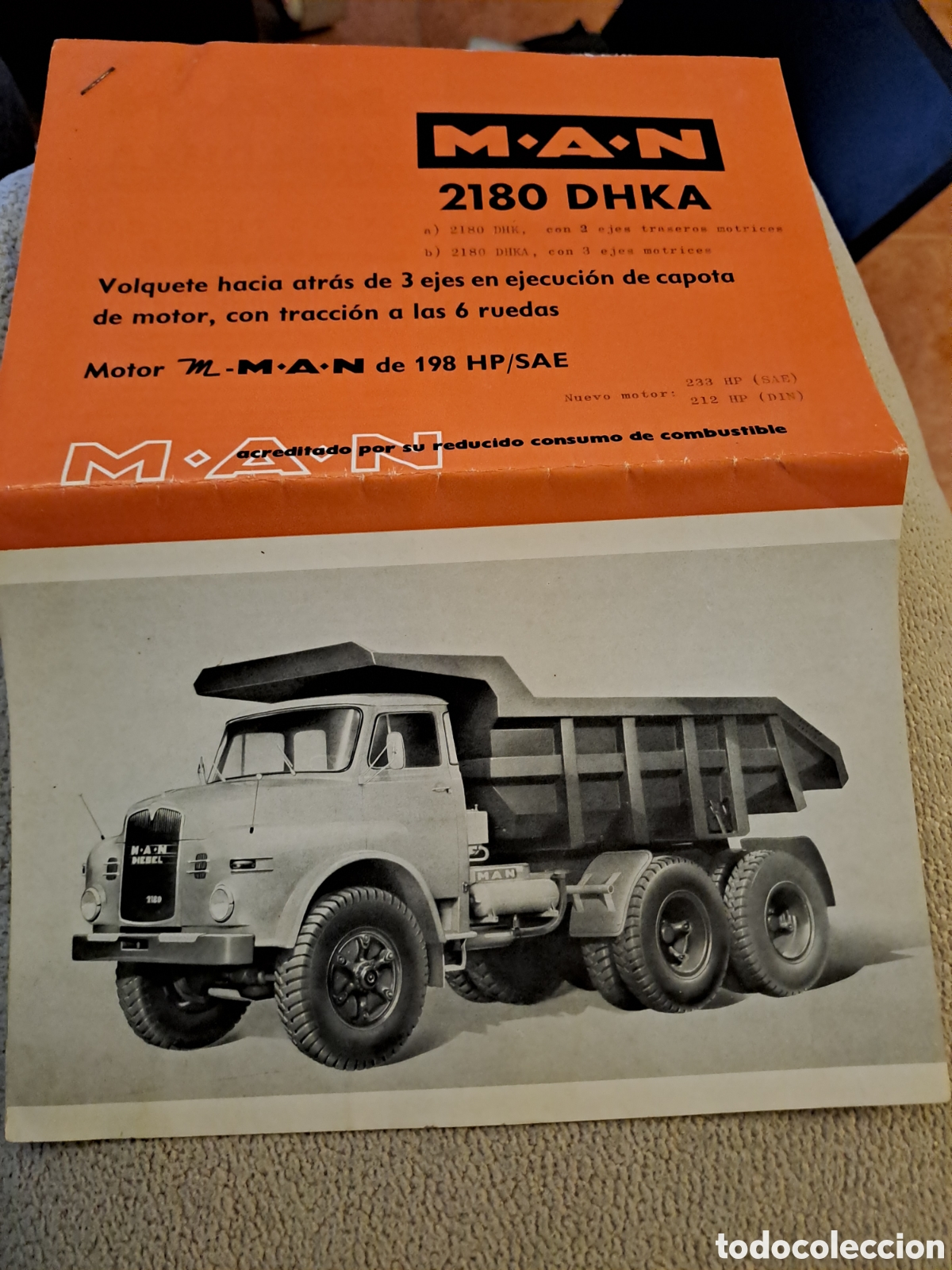 Cars and Motorcycles: ANTIGUO CAT&Aacute;LOGO INSTRUCCIONES FABRICACION MAN 2180 DHKA CAMION TRAILER VOLQUETE BASCULANTE A&Ntilde;OS 50