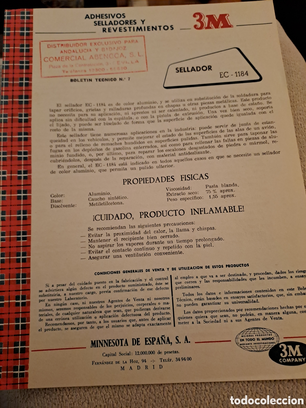Cars and Motorcycles: INSTRUCCIONES CARACTER&Iacute;STICAS SELLADOR A&Ntilde;OS 50 3M COMPANY