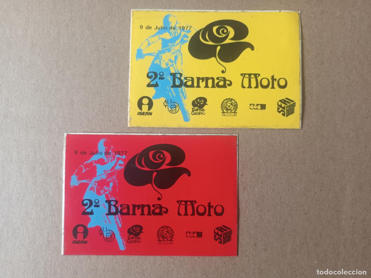 Coches y Motocicletas: PEGATINAS 2a Barna MOTO 1977 - Motociclismo. VESPA CLUB ESPA&Ntilde;A, MOTO CLUB MOLLET, ISERN SERI
