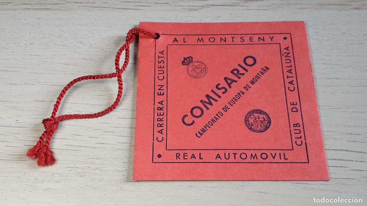 Coches y Motocicletas: Acreditaci&oacute;n Comisario Campeonato Europa Monta&ntilde;a, Carrera en Cuesta al Montseny, RACC, a&ntilde;os 70.