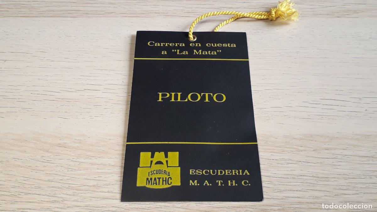 Coches y Motocicletas: Acreditaci&oacute;n Piloto, Carrera en Cuesta a La Mata, Escuder&iacute;a MATHC, Tarrasa Barcelona, a&ntilde;os 70.