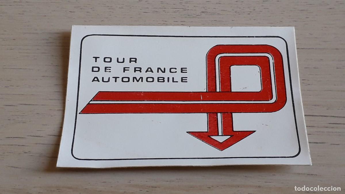 Coches y Motocicletas: Pegatina Adhesivo 9 cms. Automovilismo Tour de France Automobile, a&ntilde;os 70.
