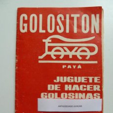 Coches y Motocicletas: MANUAL DE GOLOSITÓN PAYÁ. JUGUETE DE HACER GOLOSINAS