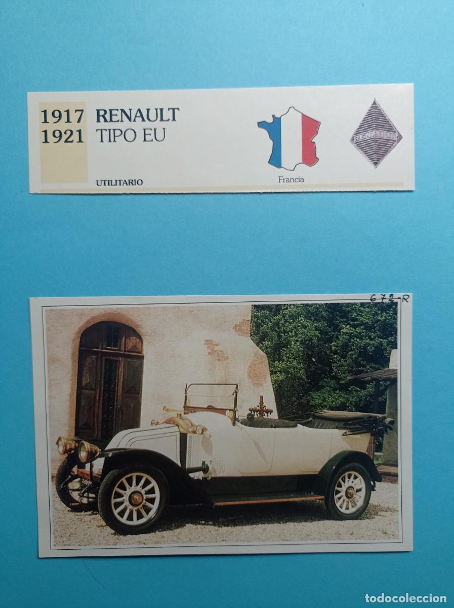 Automobili e Motociclette: FICHA: RENAULT TIPO EU UTILITARIO 1917. AUTOS DE COLECCI&Oacute;N. PLANETA AGOSTINI, 1992. RECORTADA VER