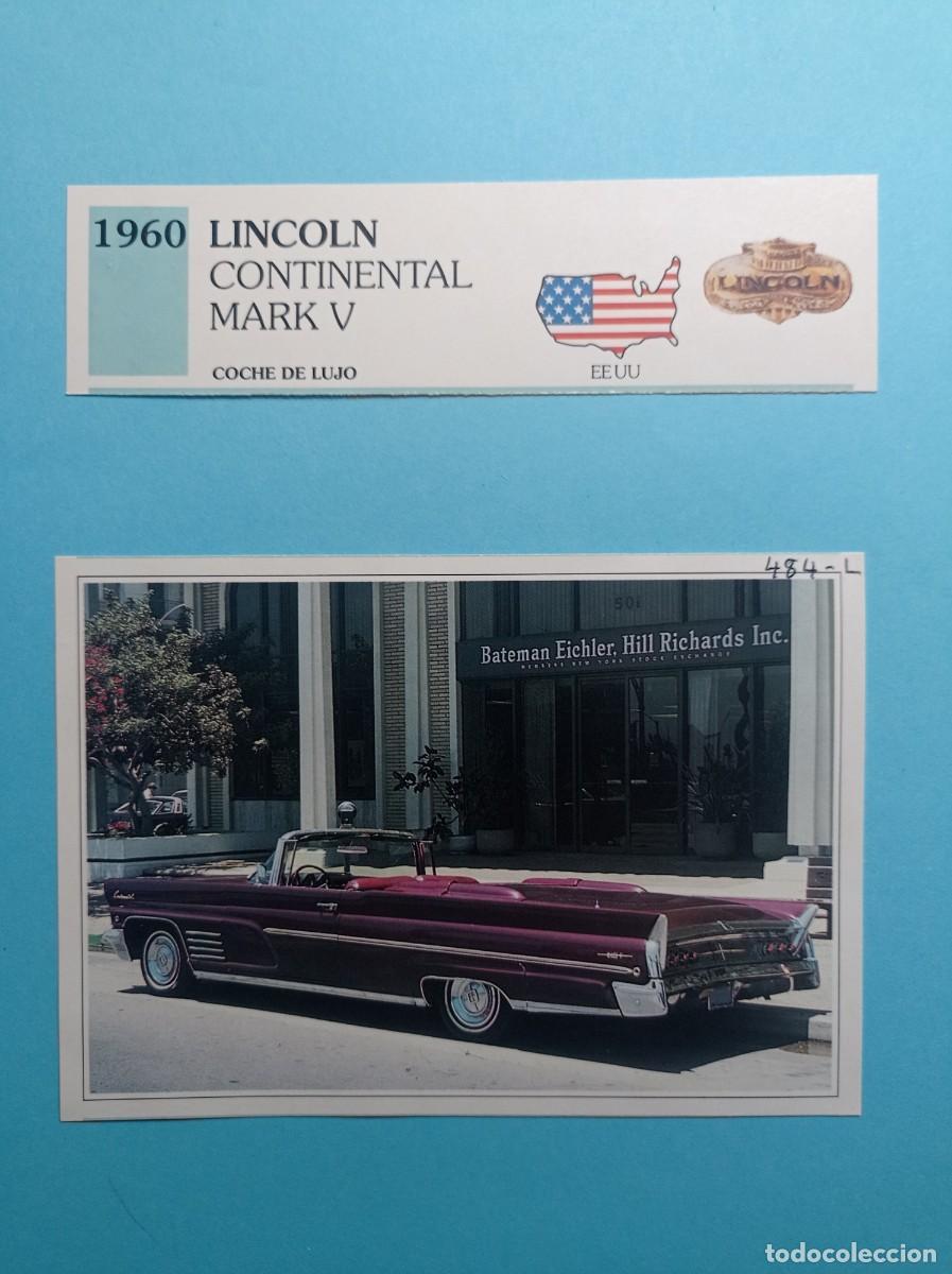 Automobili e Motociclette: FICHA: LINCOLN CONTINENTAL MARK V 1960. AUTOS DE COLECCI&Oacute;N. PLANETA AGOSTINI, 1992. RECORTADA