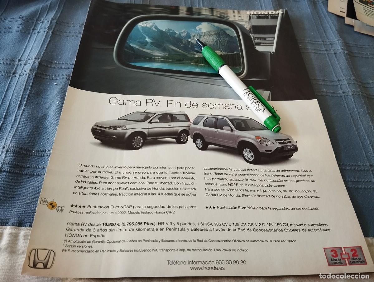 Coches y Motocicletas: COCHE HONDA GAMA RV ANUNCIO PUBLICIDAD REVISTA 2002