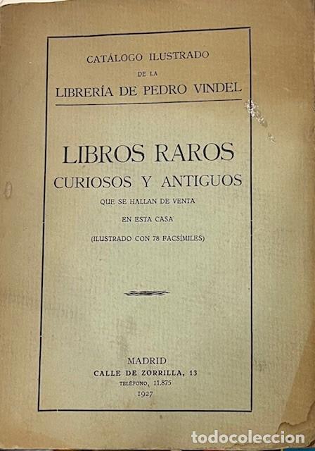Coches y motocicletas: CATALOGO DEL LIBRERO PEDRO VINDEL, MADRID 1927