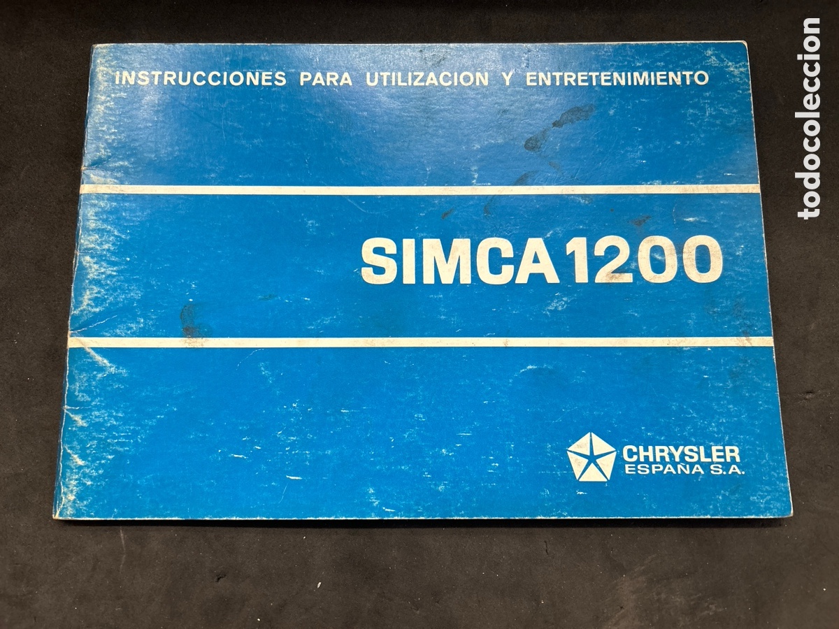 Coches y Motocicletas: Cat&aacute;logo instrucciones simca 1200 chrysler Espa&ntilde;a