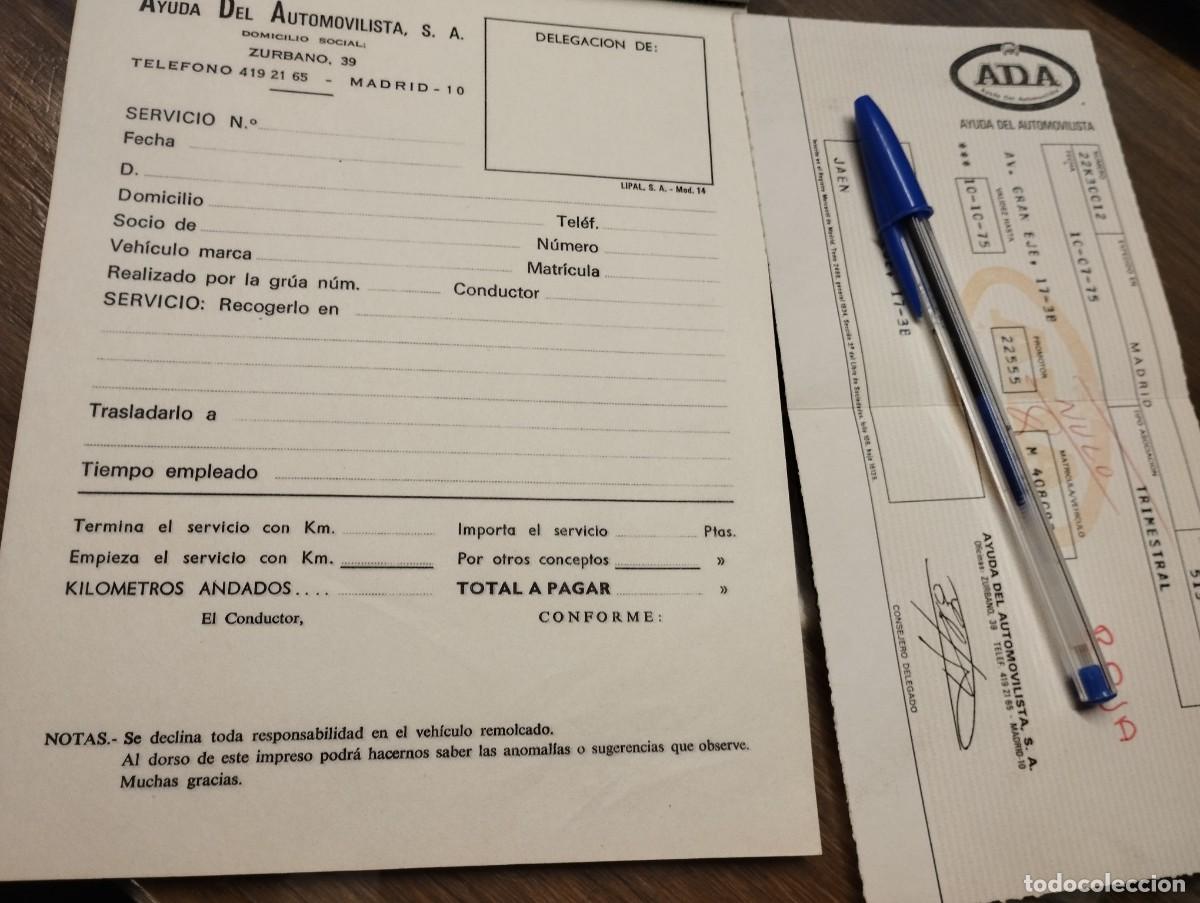 Carros e motociclos: ADA AYUDA DEL AUTOMOVILISTA NOTA DE SERVICIO Y RECIBO DE COBRO.