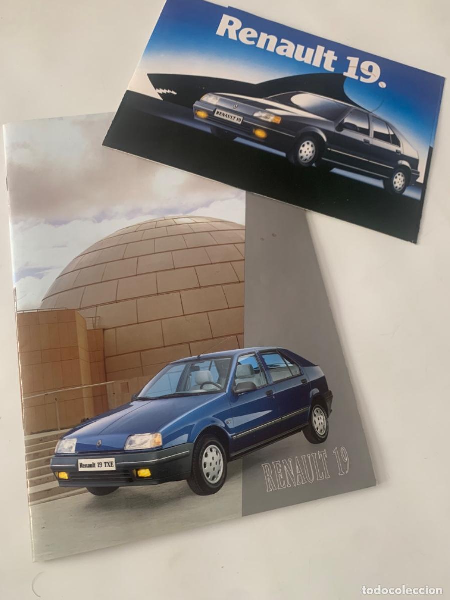 Carros e motociclos: Lote CAtalogo folleto publcidad renault 19 de 1988