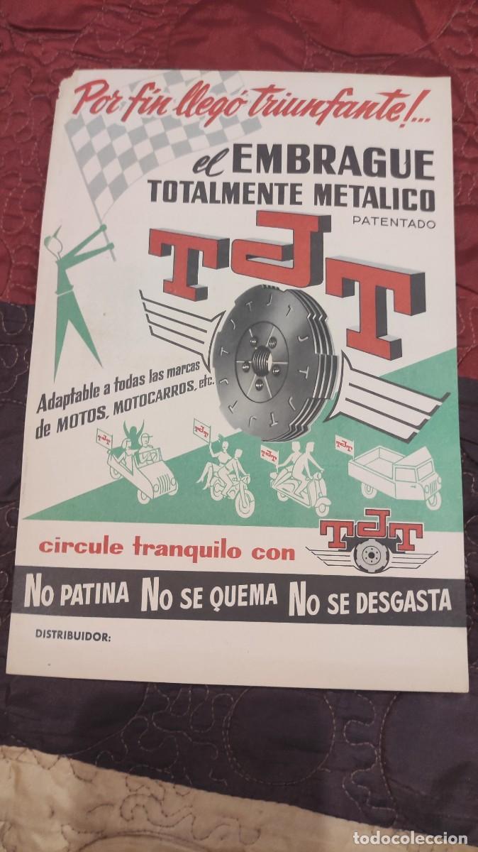Carros e motociclos: Folleto publicitario tjt el embrague totalmente met&aacute;lico